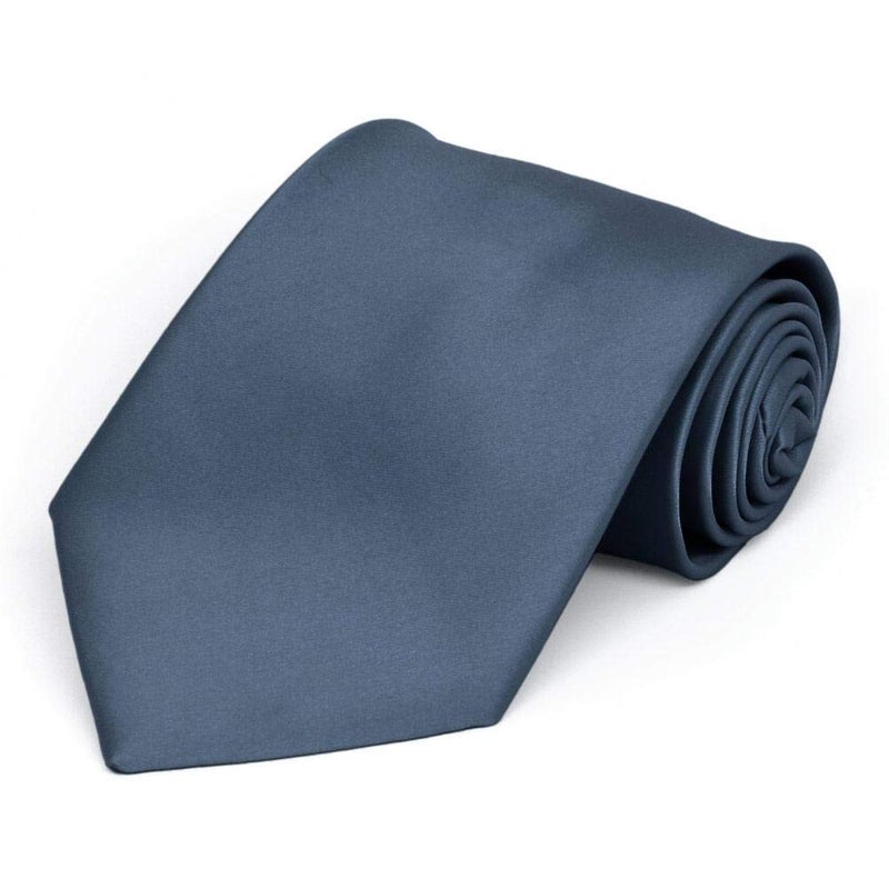 tiemart Premium Solid Color Necktie (Dusty Blue) - Image 1